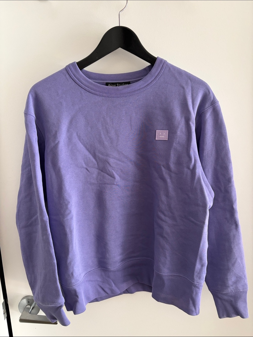 Acne Studios Lavender Fleece Face Logo Crewneck
